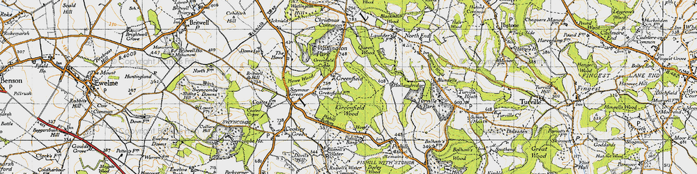 Old map of Greenfield in 1947