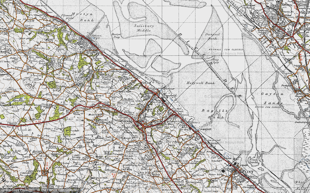 Old Map of Greenfield, 1947 in 1947