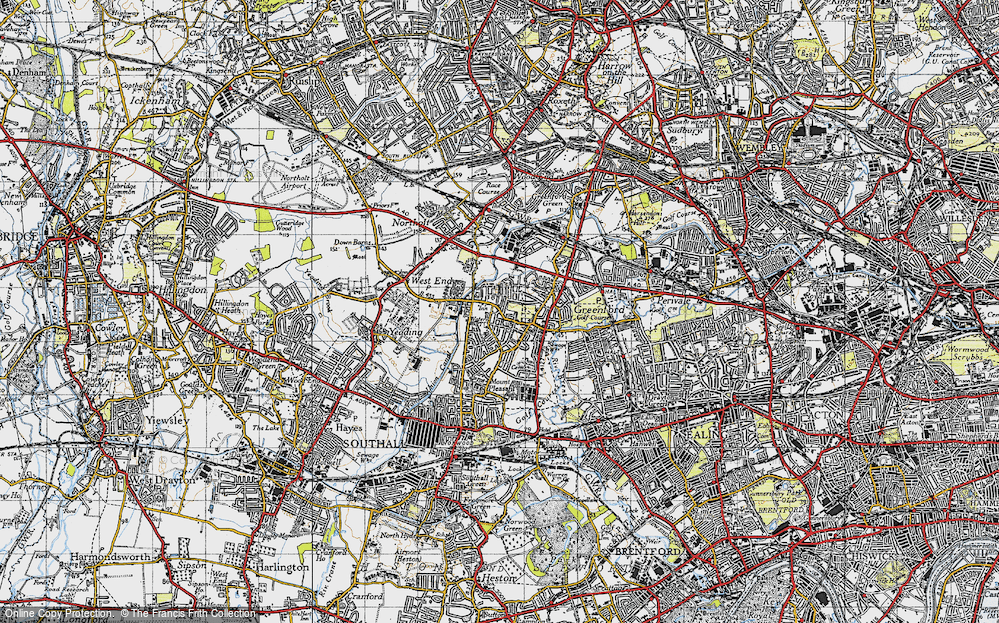 Old Map of Greenford, 1945 in 1945