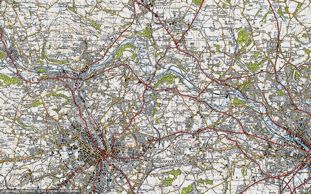 Old Map of Greengates, 1947 in 1947
