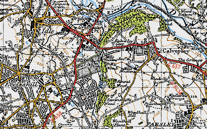 Old map of Greengates in 1947