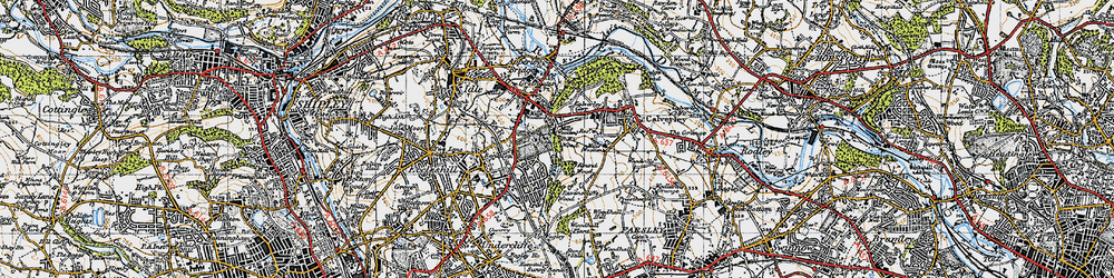 Old map of Greengates in 1947