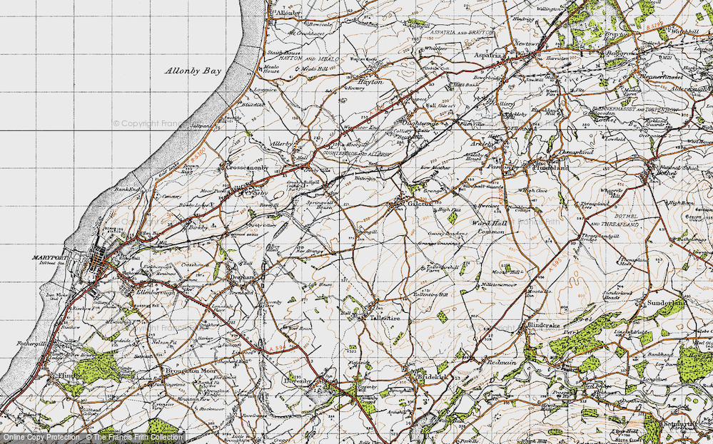 Old Map of Greengill, 1947 in 1947