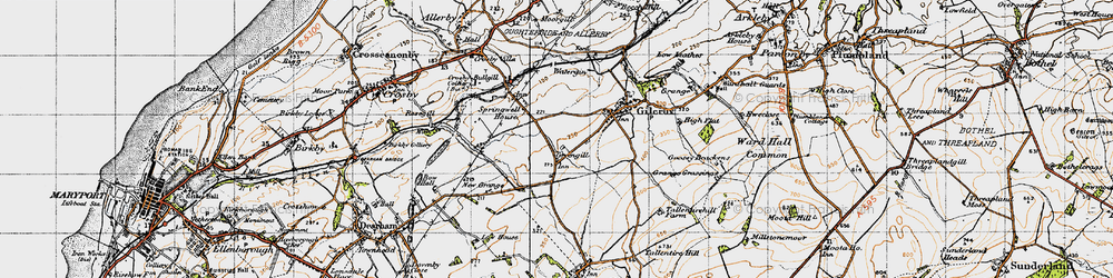 Old map of Greengill in 1947