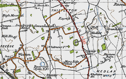 Old map of Greenhalgh in 1947