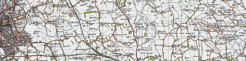 Old map of Greenhalgh in 1947