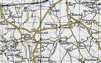 Old map of Greenham in 1945