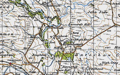 Old map of Greenhaugh in 1947
