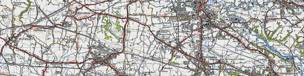 Old map of Greenheys in 1947