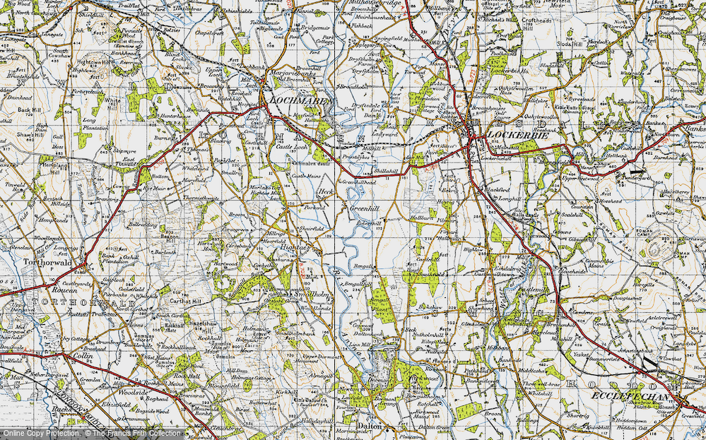 Old Map of Greenhill, 1947 in 1947