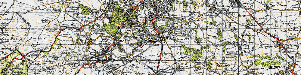 Old map of Greenhill in 1947