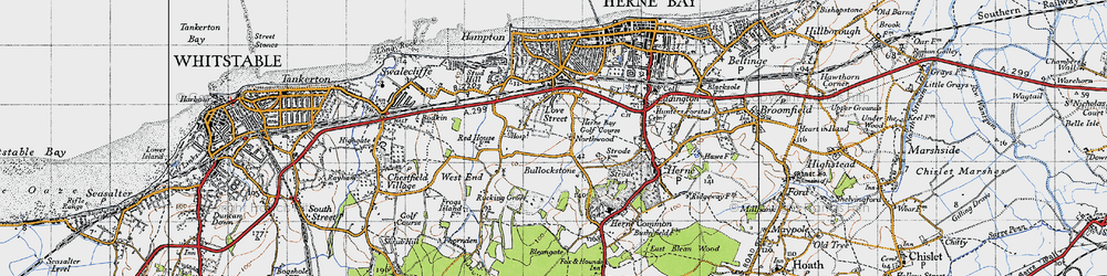 Old map of Greenhill in 1947
