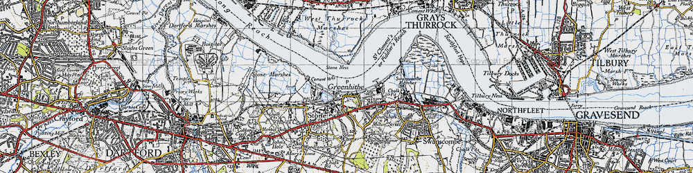 Old map of Greenhithe in 1946