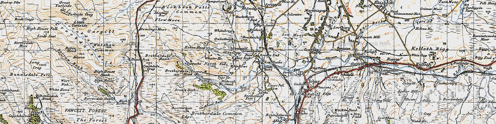 Old map of Bretherdale Head in 1947