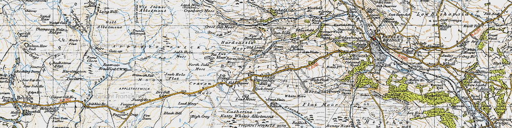 Old map of Greenhow in 1947
