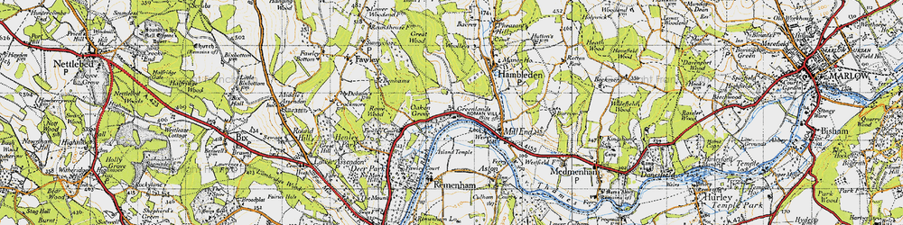 Old map of Greenlands in 1947