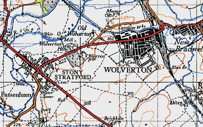 Old map of Greenleys in 1946