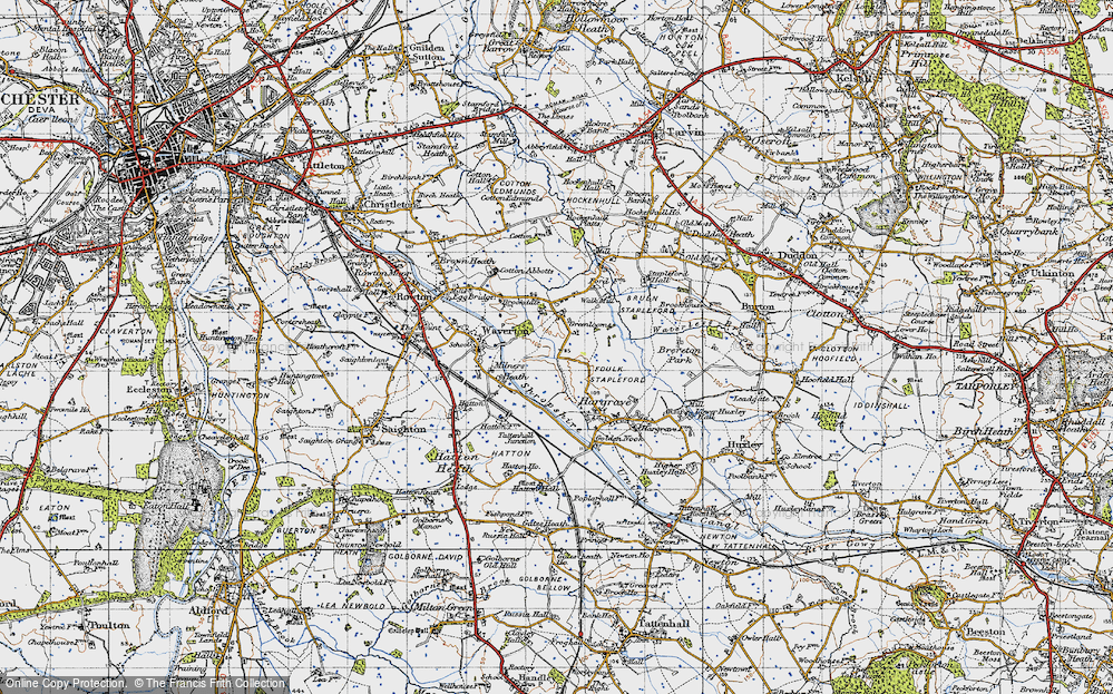 Old Map of Greenlooms, 1947 in 1947