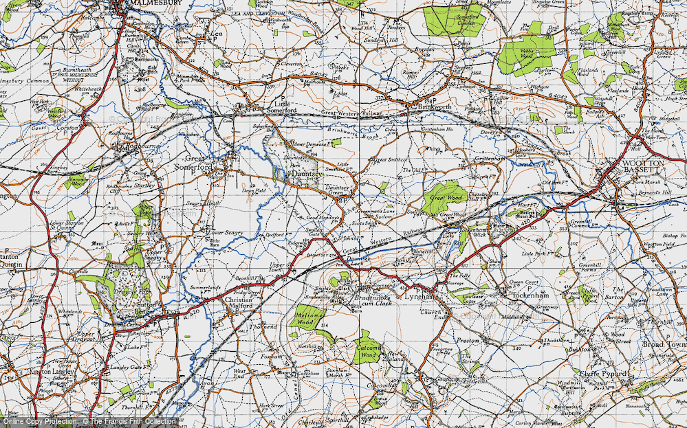 Old Map of Greenman's Lane, 1947 in 1947