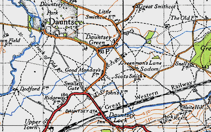 Old map of Greenman's Lane in 1947