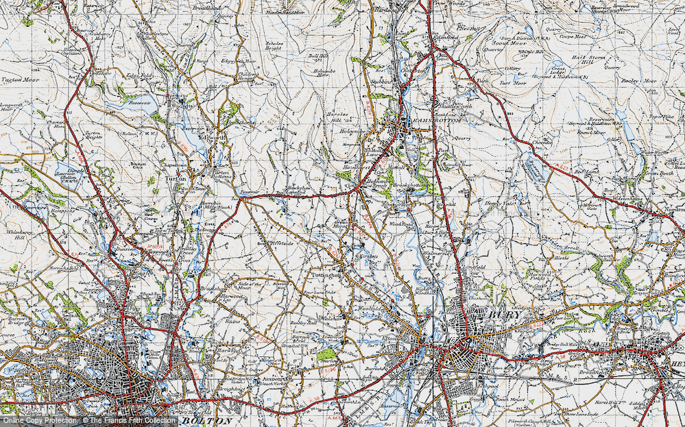 Old Map of Greenmount, 1947 in 1947