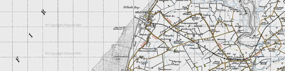 Old map of Greenrow in 1947