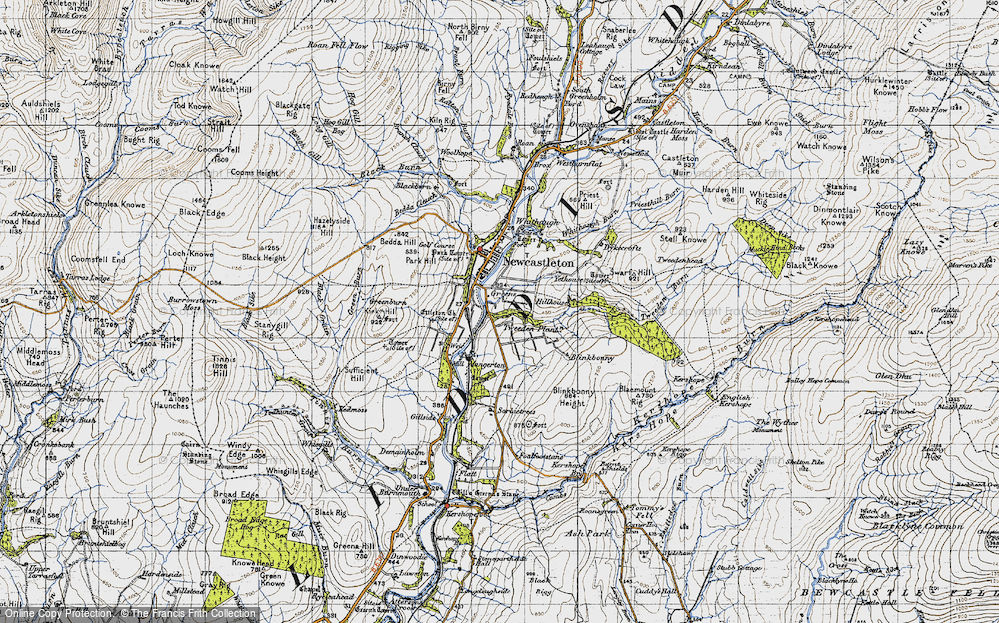 Old Map of Historic Map covering Blaemount Rig in 1947