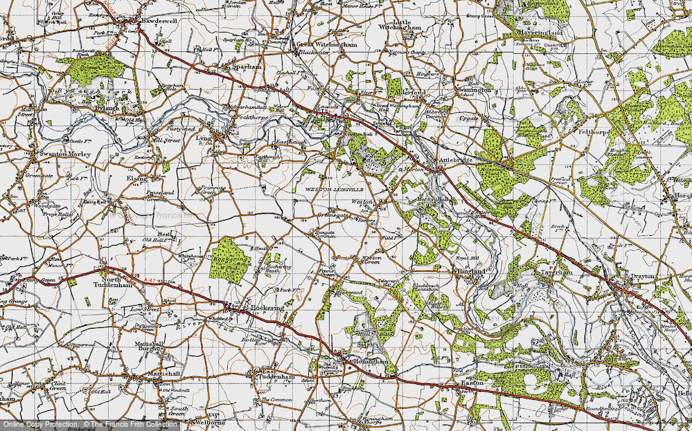 Old Map of Greensgate, 1945 in 1945