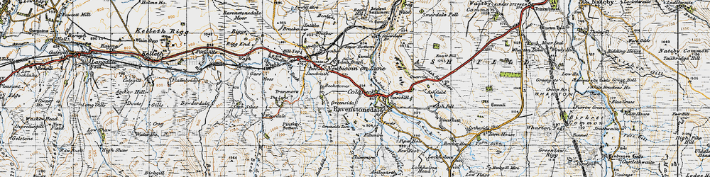 Old map of Greenside in 1947