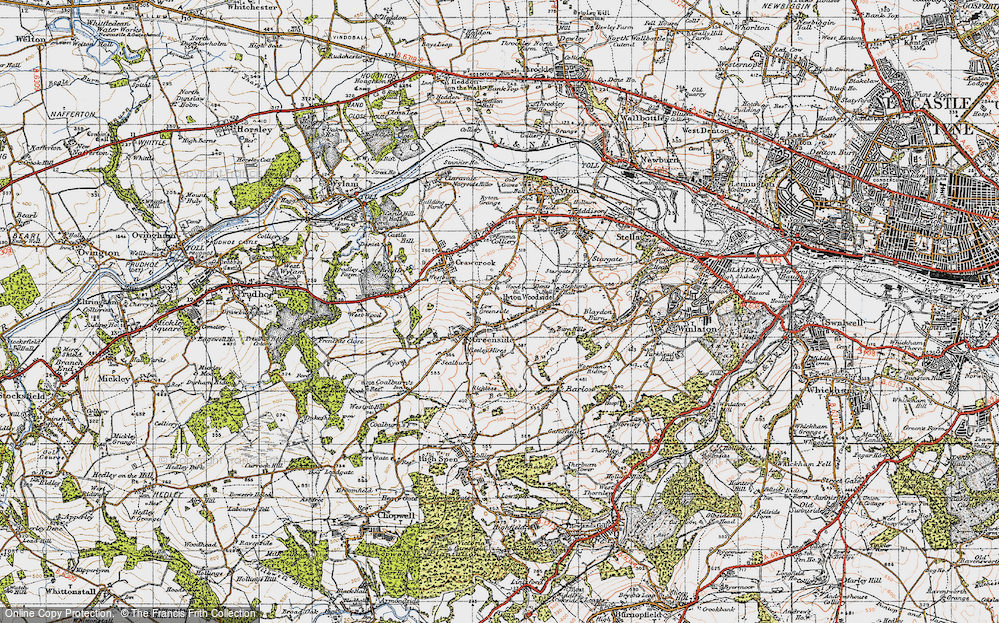 Old Map of Greenside, 1947 in 1947