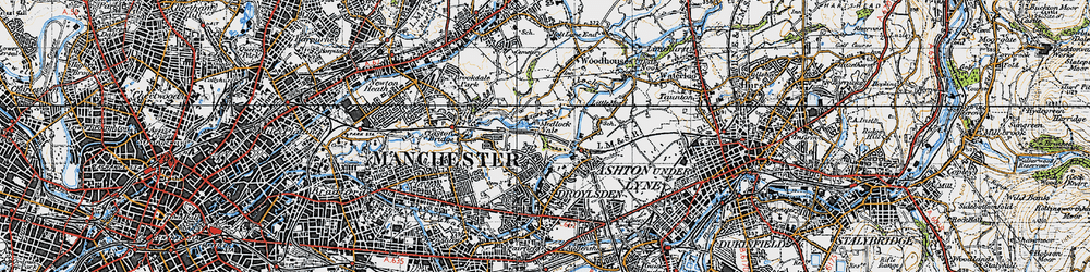 Old map of Greenside in 1947