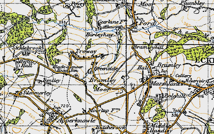 Old map of Bramley Moor in 1947