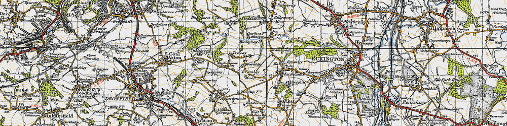Old map of Bramley Moor in 1947