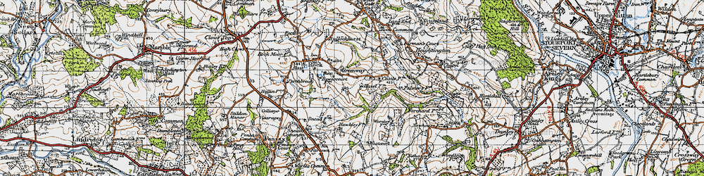Old map of Worsley Ho in 1947