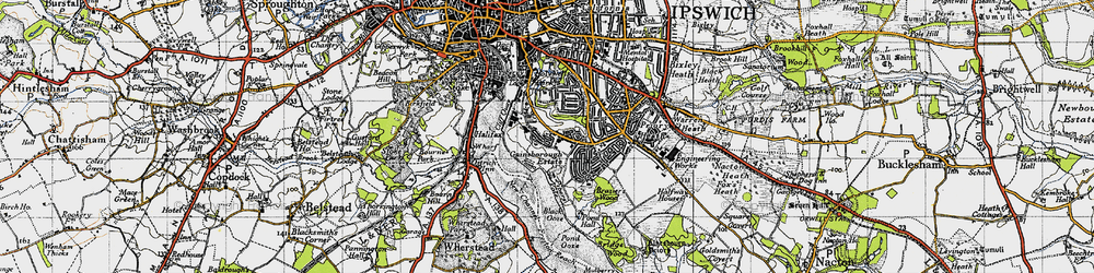 Old map of Greenwich in 1946