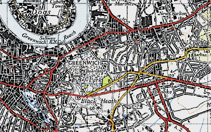 Old map of Greenwich in 1946