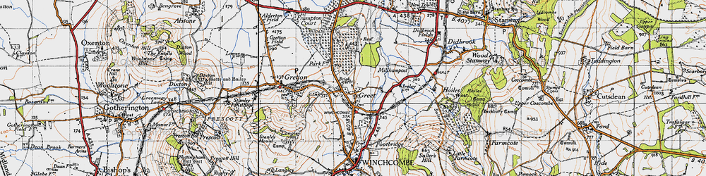 Old map of Greet in 1946