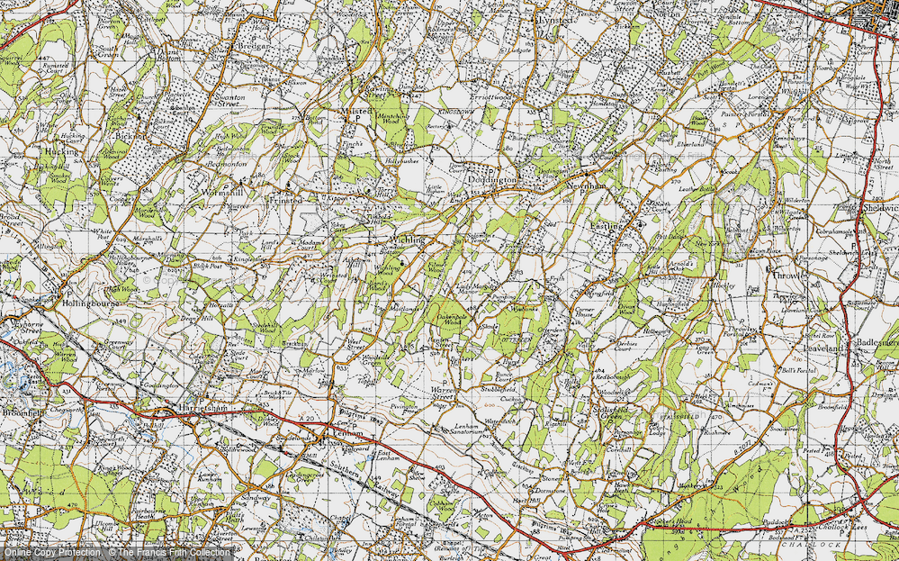 Old Map of Greet, 1946 in 1946