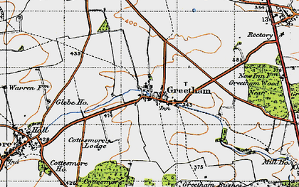 Old map of Greetham in 1946
