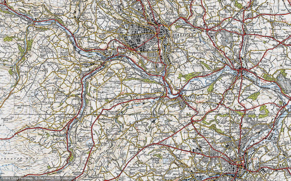 Old Map of Greetland, 1947 in 1947