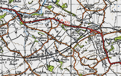 Old map of Gregson Lane in 1947