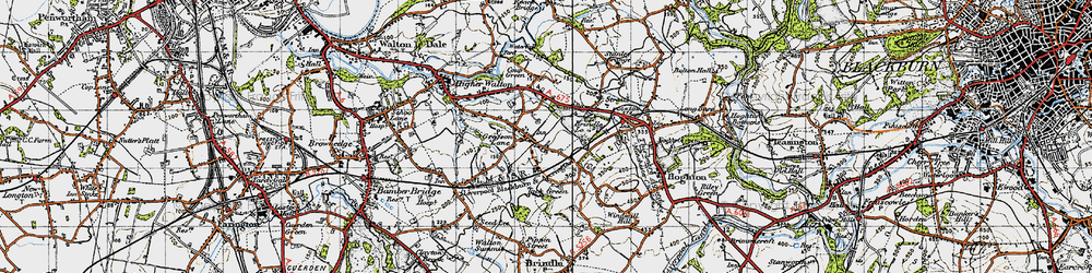 Old map of Gregson Lane in 1947
