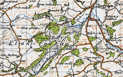Old map of Ty'n y Bryn in 1947