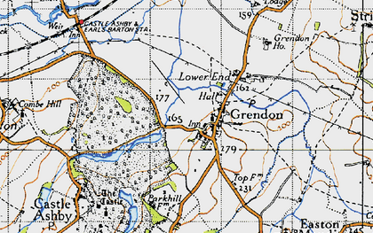 Old map of Grendon in 1946