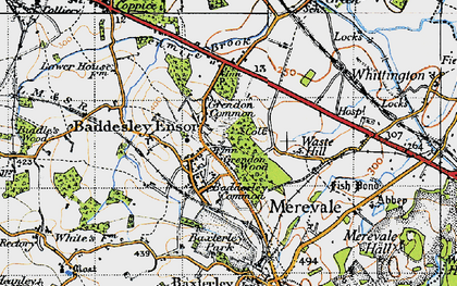 Old map of Grendon Common in 1946