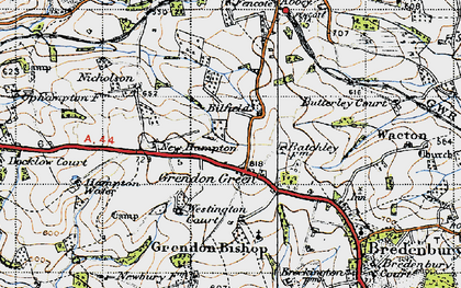 Old map of Grendon Green in 1947