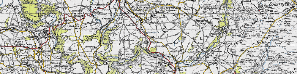 Old map of Grenofen in 1946