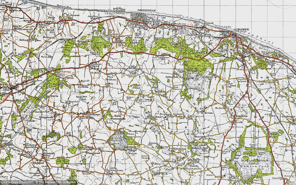 Old Map of Gresham, 1945 in 1945