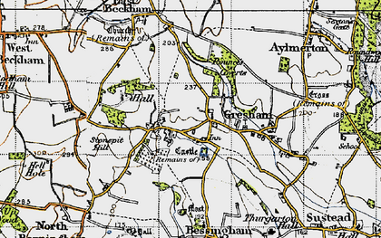 Old map of Gresham in 1945