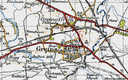Old map of Gretna in 1947